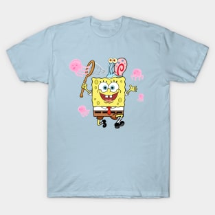 SpongeBob catching jellyfish T-Shirt